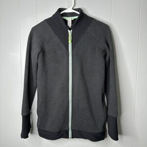 Ivivva Lululemon Girls Long Fleece Jacket Full Zip Size 14 Pockets Thumbholes